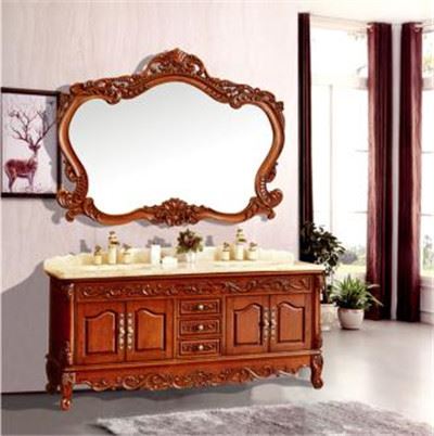 歐式復(fù)古防水落地橡木浴室柜組合 A006